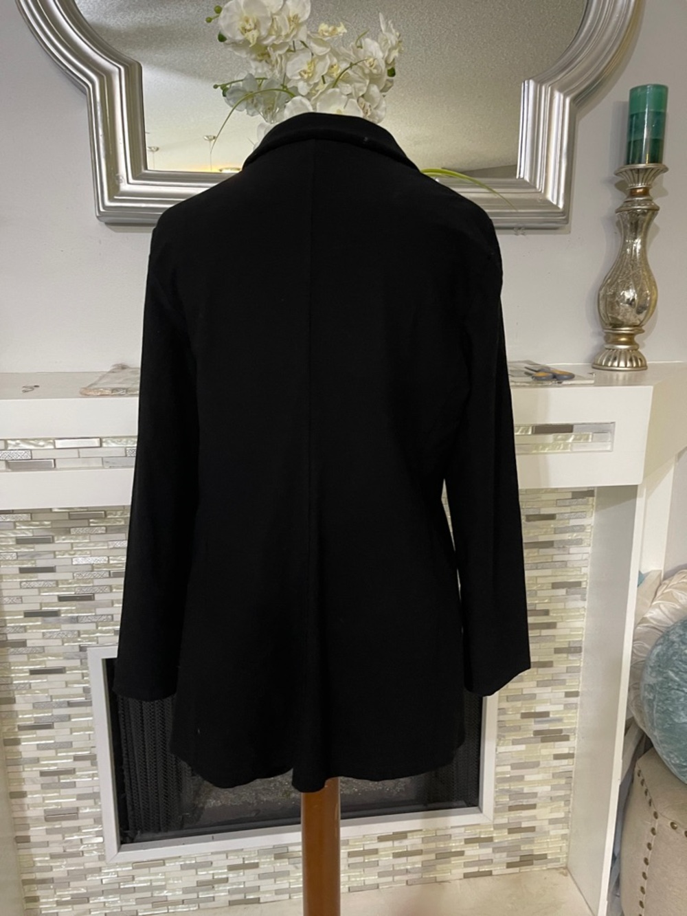 Eileen Fisher Black Tailored Three-Button Blazer Coat size M - Picture 4 of 6